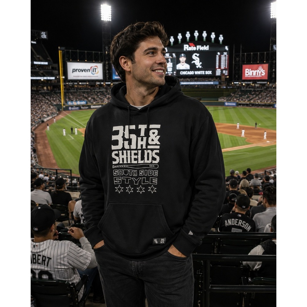 NWT New Era Chicago White Sox 35th & Shields South Side Hoodie Men's XL Black